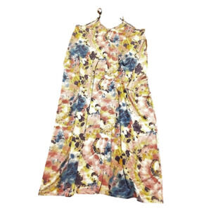 Zenana XL tie dye watercolor spaghetti strap tanktop maxi dress